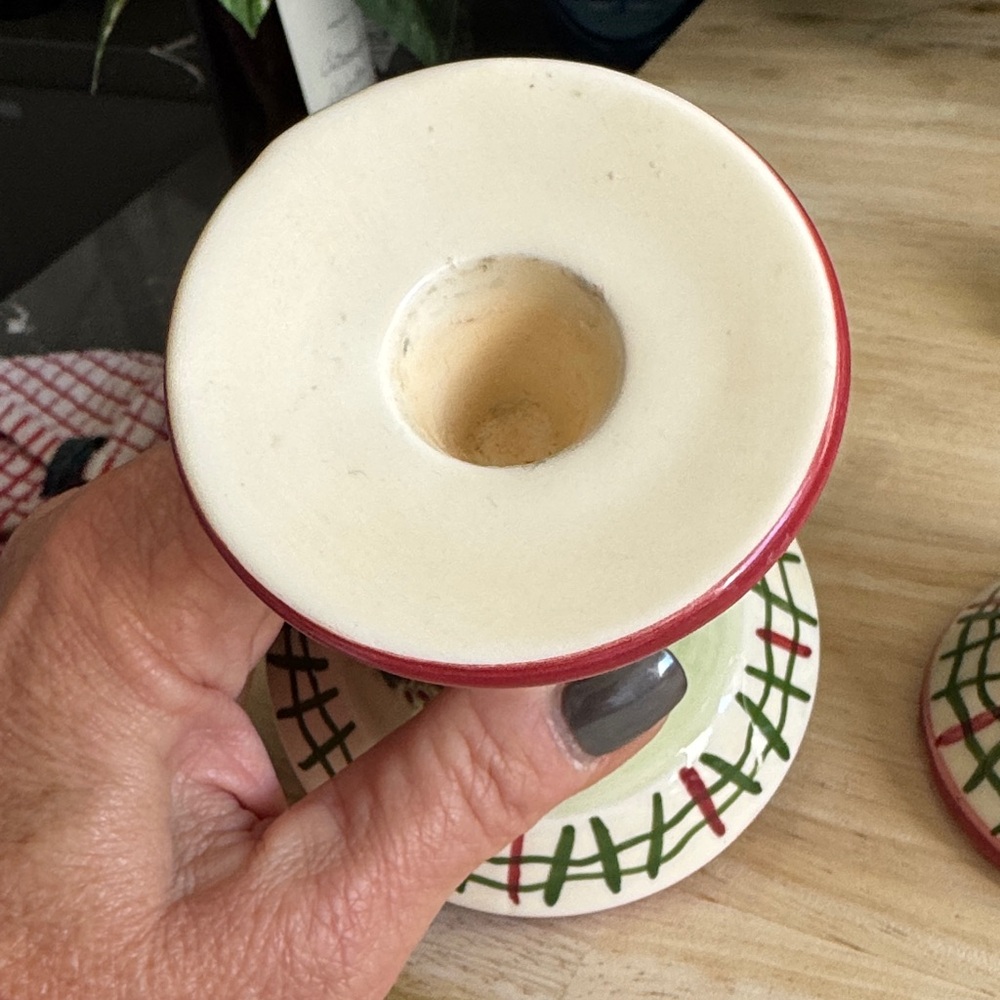 Yankee Candle Winter White Holly and Berry Candle Holders for Taper Candles - Picture 5 of 6